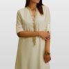 White Crepe Roll Sleeve Tunic