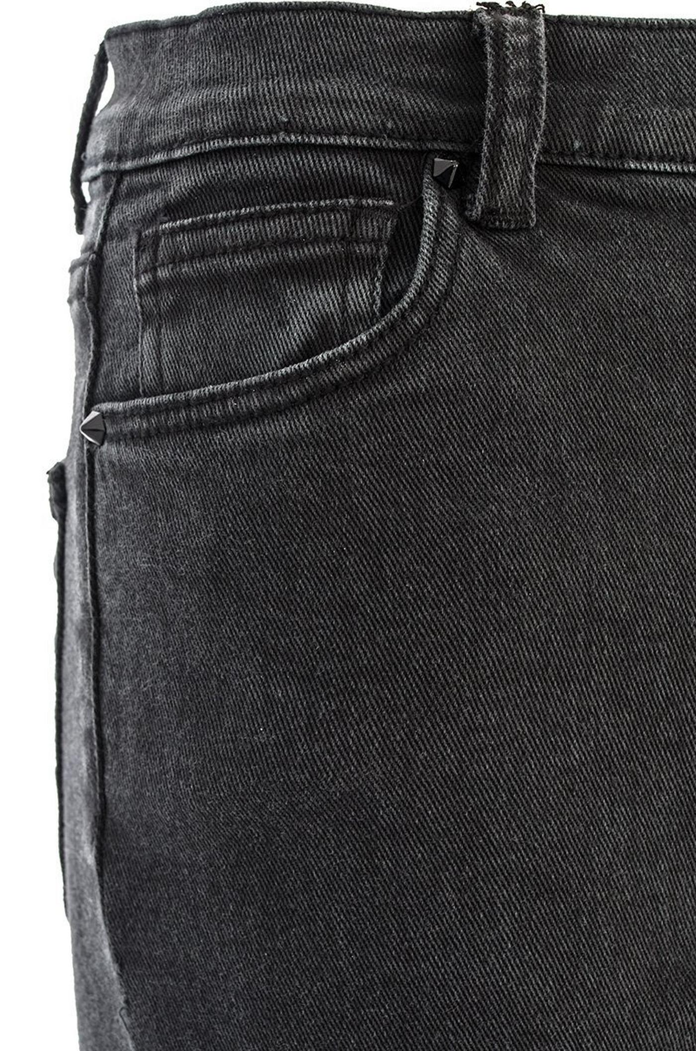 Dark Grey High Waist Rip Knee Jeans
