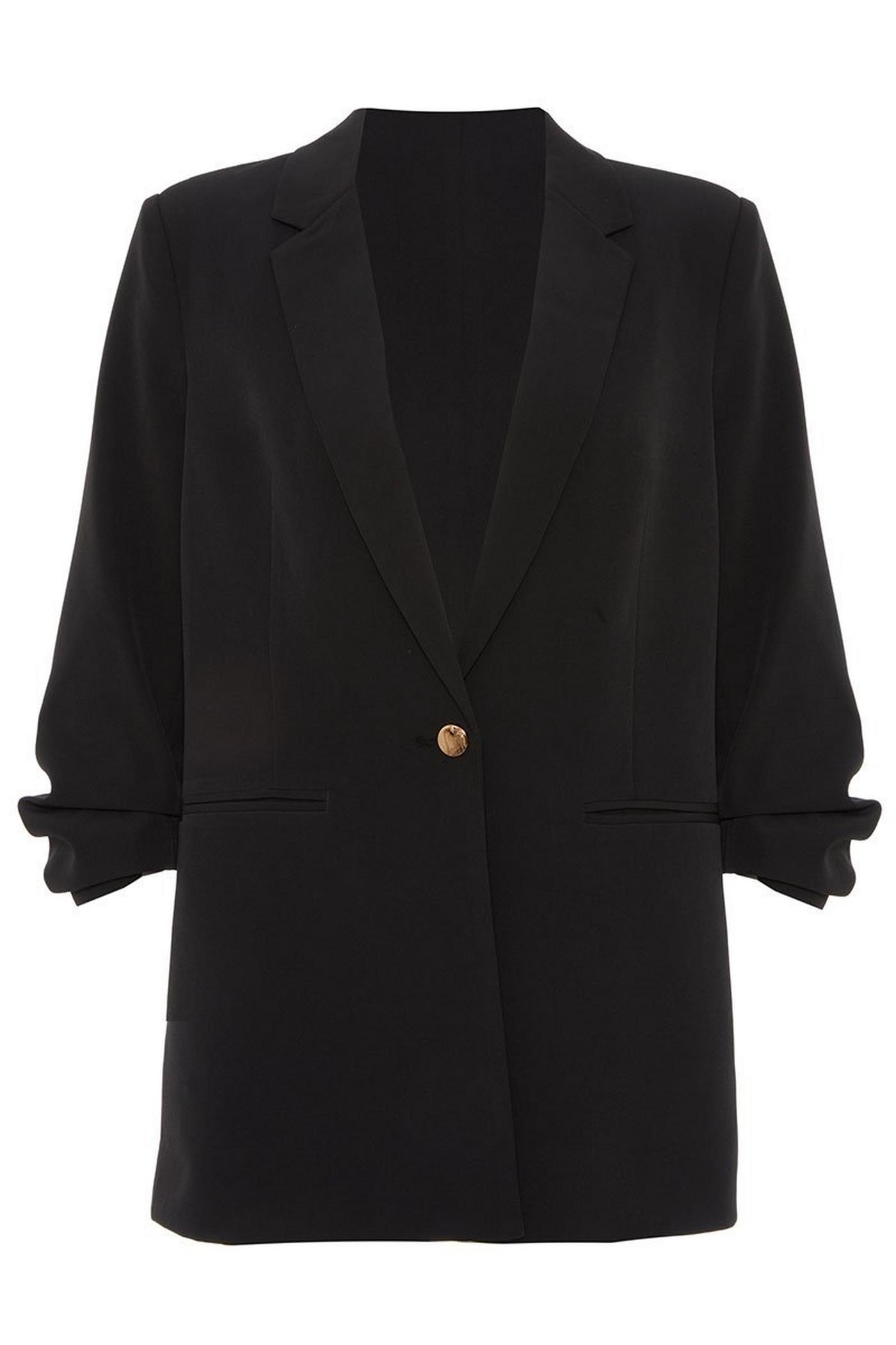 Black 3/4 Button Suit Jacket