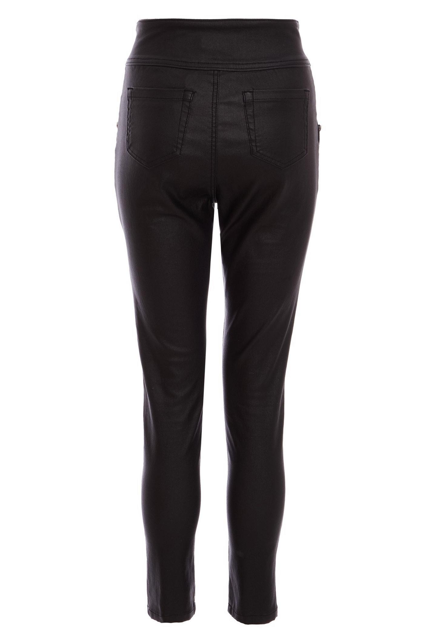 Black High Waisted Button Skinny Jeans