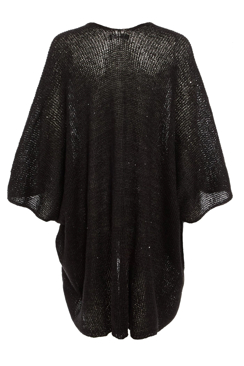 Black Knitted Sequin Cape