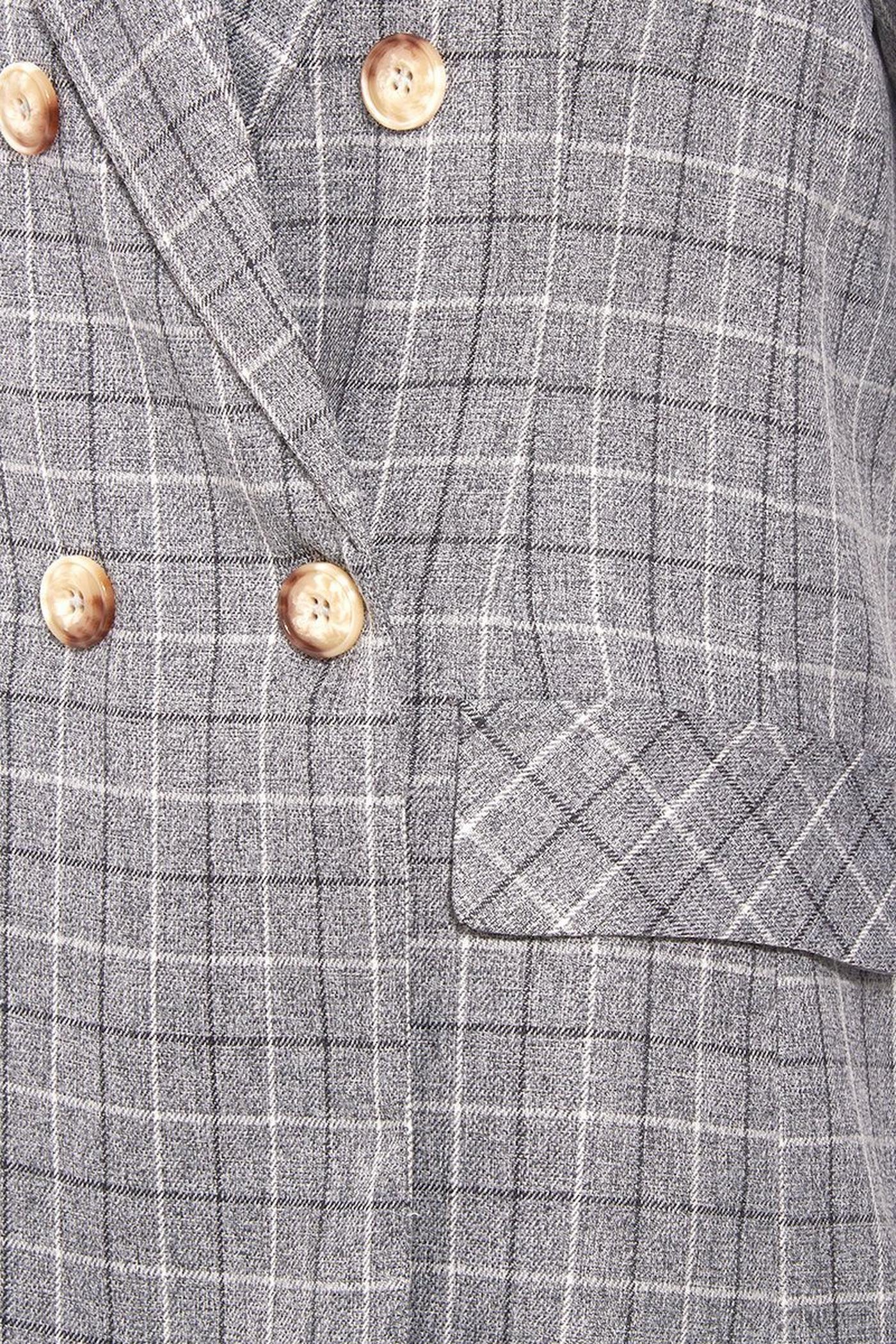 Grey Check Button Blazer
