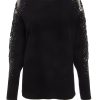 Black Knitted Lace Diamante Jumper