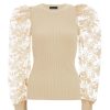 Stone Lace Puff Sleeve Jumper