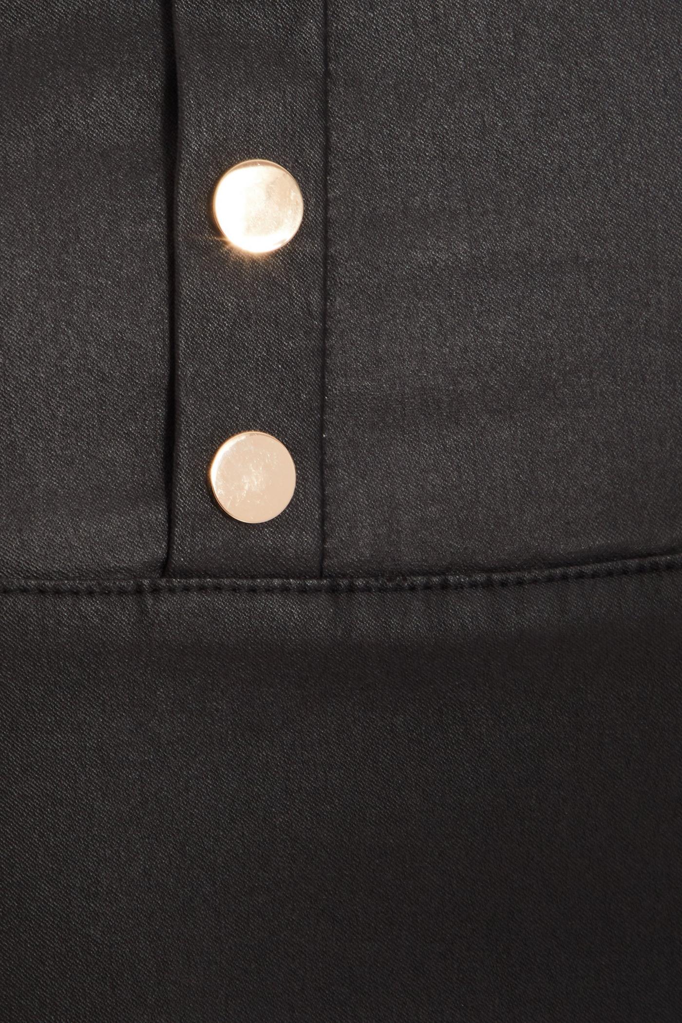 Black Button Detail High Waist Trousers